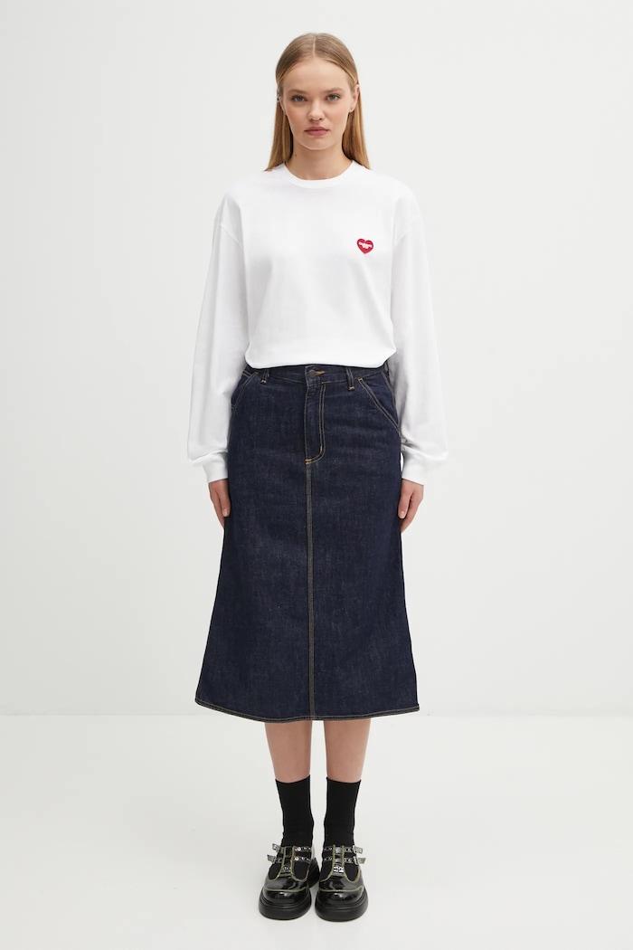 Джинсова спідниця Carhartt WIP W' Single Knee Skirt I034224.102 темно-синій