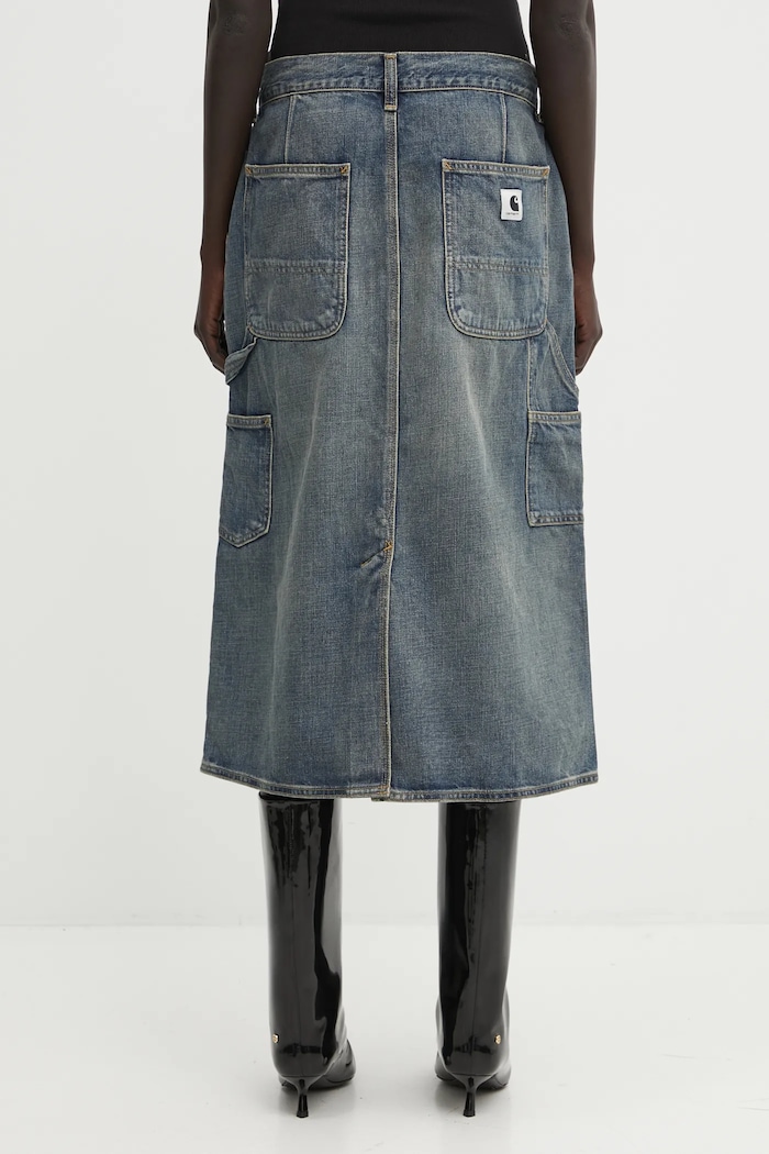 Odzież Carhartt WIP spódnica bawełniana W' Single Knee Skirt I034224.014Q niebieski