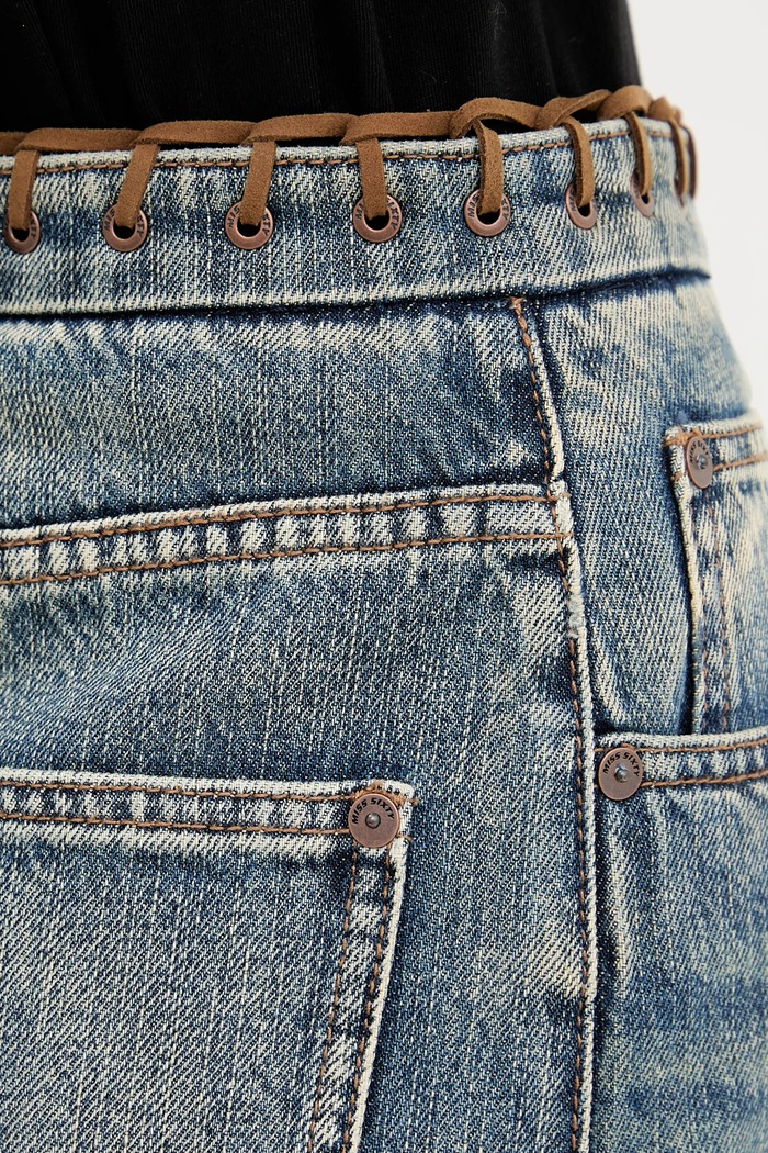 Îmbrăcăminte Miss Sixty fustă jeans 6S3KJ52100 albastru