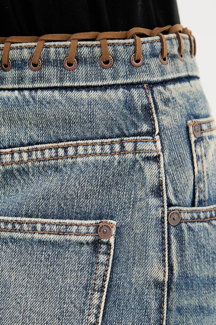 Îmbrăcăminte Miss Sixty fustă jeans 6S3KJ52100 albastru