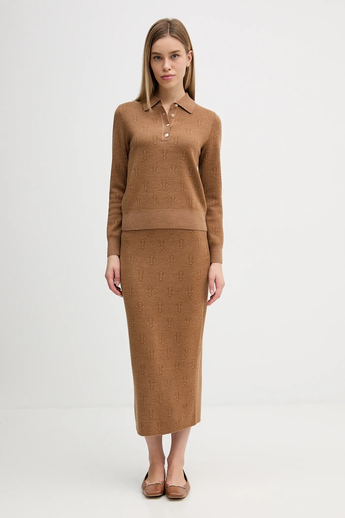 Вълнена пола Gant 4400204 кафяв AW25