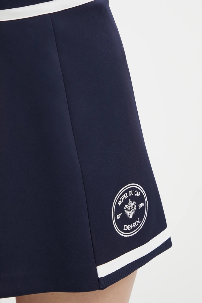 Sporty & Rich fustă Eden Crest Embroidered Mila bleumarin SK01160666BL107