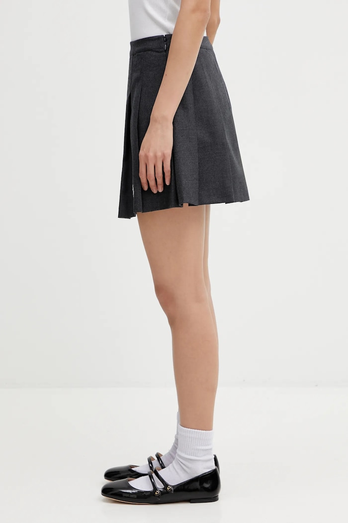 Sukňa s prímesou vlny Sporty & Rich SRC Wool School SK02266302GY11 sivá AW25