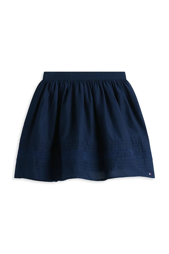 Tommy Hilfiger spódnica bawełniana dziecięca KG0KG08666.116.122.9BYA granatowy AW25