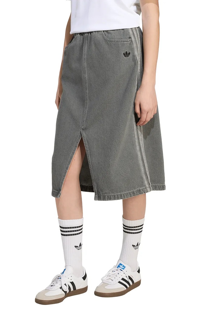 adidas Originals spódnica jeansowa dziecięca midi szary JY3561