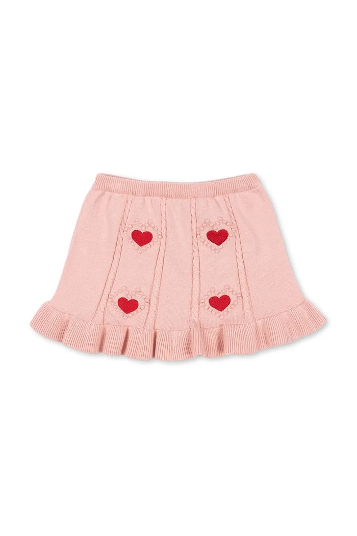 Konges Sløjd spódnica bawełniana dziecięca SOLEIL KNIT SKIRT GOTS wzorzyste różowy KS103982.9BYA