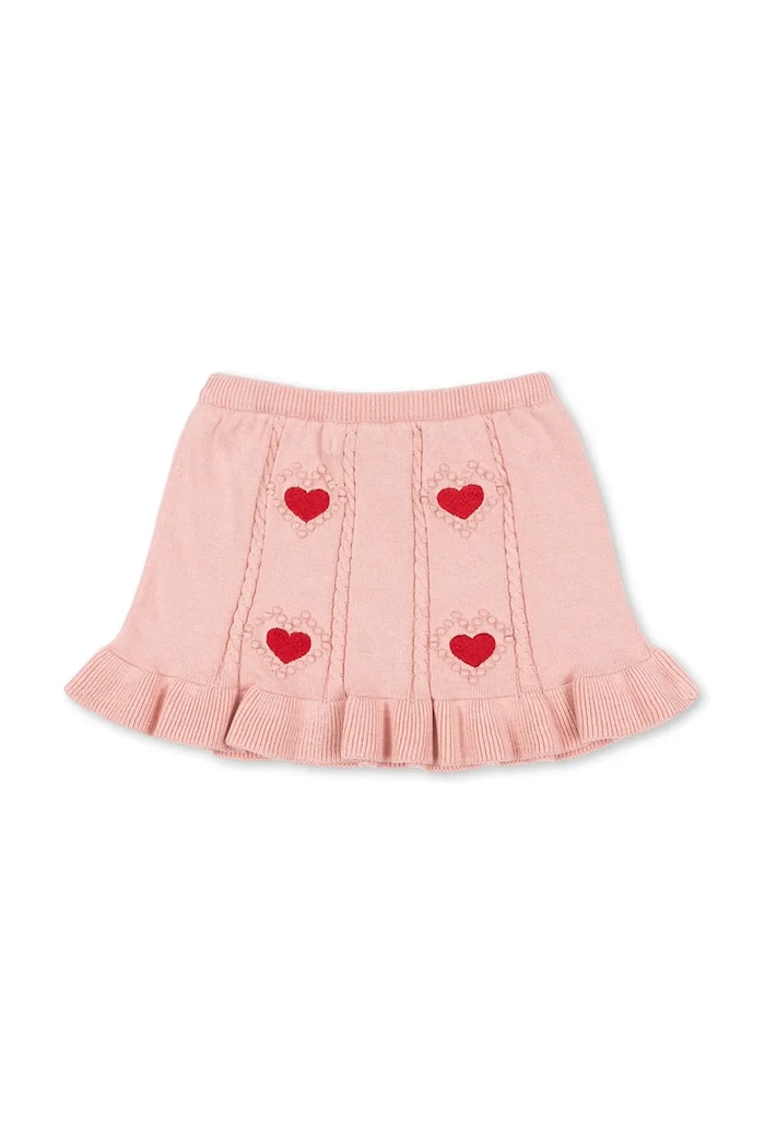 Konges Sløjd spódnica bawełniana dziecięca SOLEIL KNIT SKIRT GOTS KS103982.9BYA różowy AW25