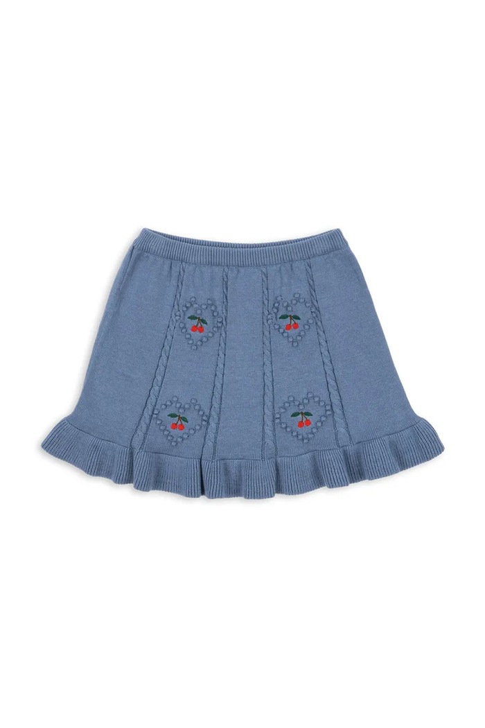 Konges Sløjd spódnica bawełniana dziecięca SOLEIL KNIT SKIRT GOTS wzorzyste niebieski KS103982.9BYA