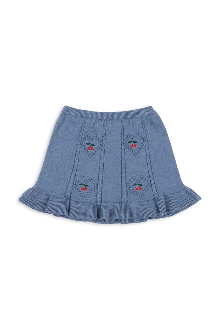 Konges Sløjd spódnica bawełniana dziecięca SOLEIL KNIT SKIRT GOTS KS103982.9BYA niebieski AW25