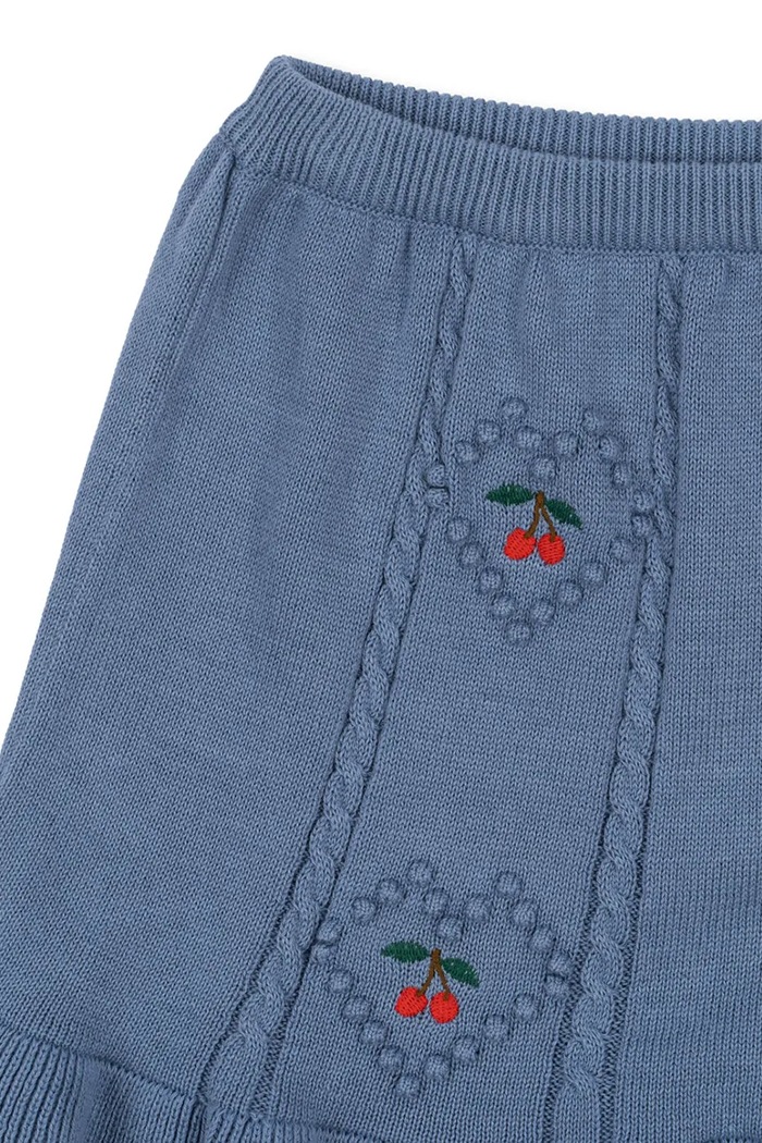Dziewczynka Konges Sløjd spódnica bawełniana dziecięca SOLEIL KNIT SKIRT GOTS KS103982.9BYA niebieski