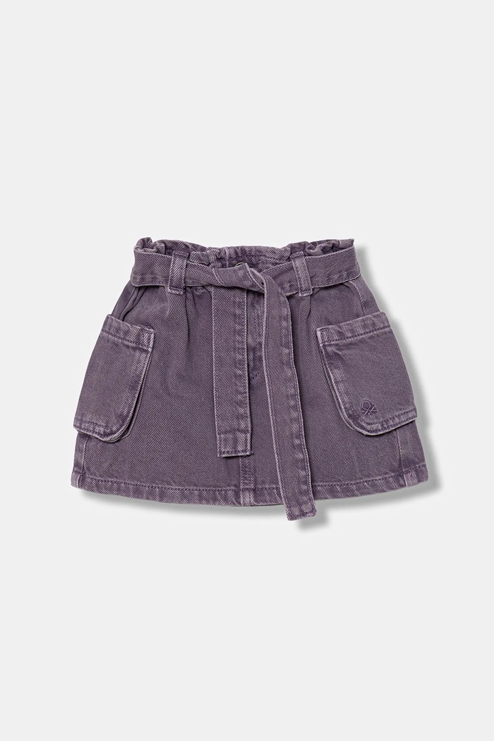 United Colors of Benetton spódnica jeansowa dziecięca bawełna fioletowy 481SG0017.P.seasonal