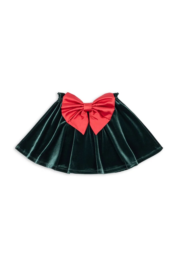 Dievčenská sukňa Konges Sløjd GIA BOW SKIRT GRS s elastanom zelená KS104304.9BYA