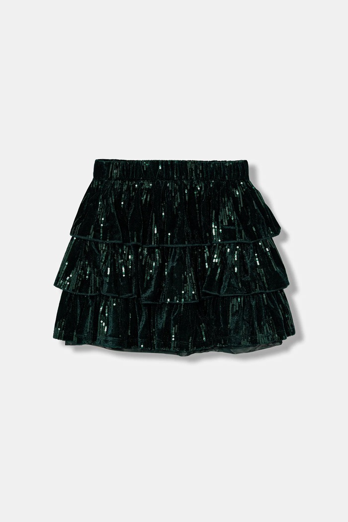 Dievčenská sukňa United Colors of Benetton nášivka zelená 4OZGC002M.G.Seasonal