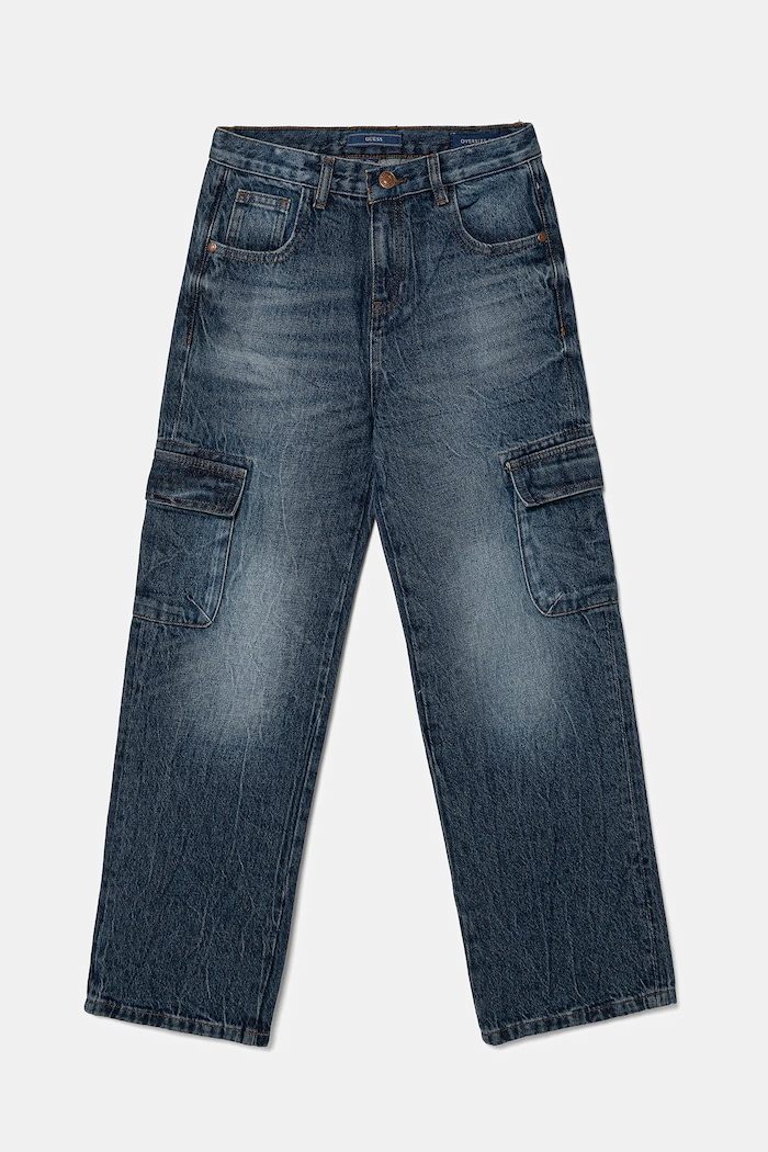 Guess jeansy dziecięce z regulacją niebieski L5YA06.D5D70.9BYA