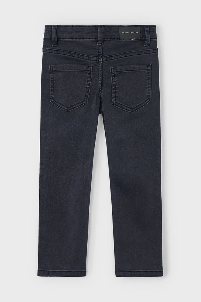 Băieți Mayoral jeans copii jeans slim fit basic 504.5A.Mini.9BYA negru