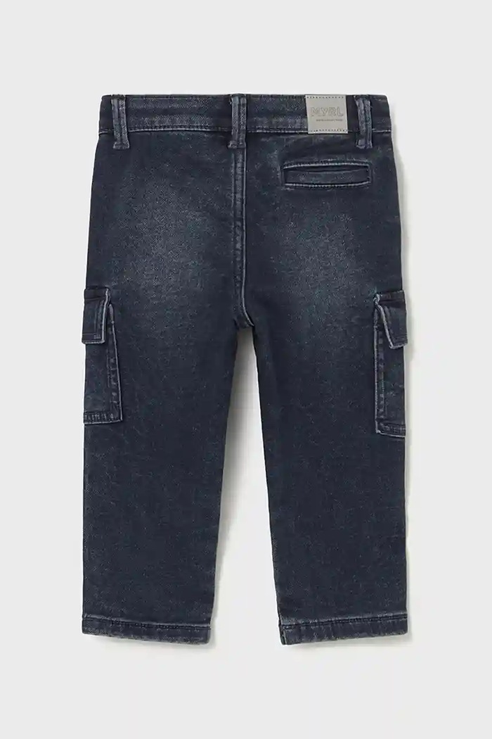 Αγορίστικα Παιδικά τζιν Mayoral soft denim cargo 2505.3B.Baby.9BYA σκούρο μπλε