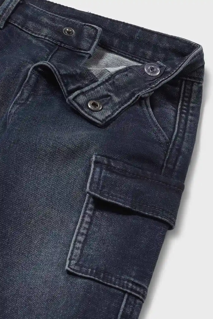 Παιδικά τζιν Mayoral soft denim cargo σκούρο μπλε 2505.3B.Baby.9BYA