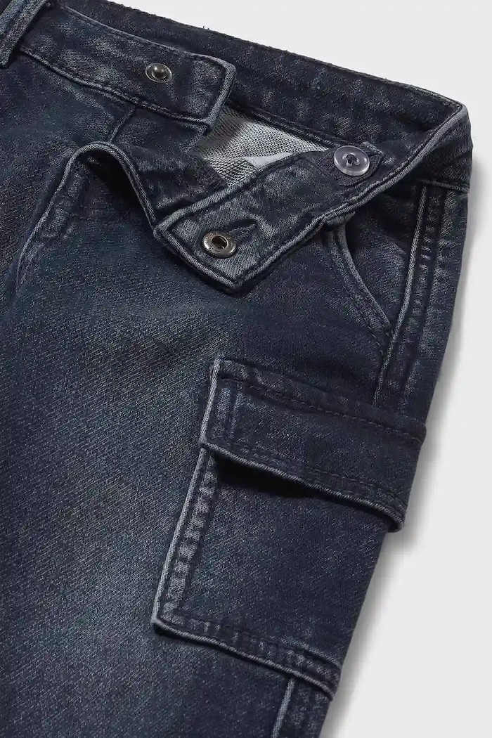 Παιδικά τζιν Mayoral soft denim cargo σκούρο μπλε 2505.3B.Baby.9BYA