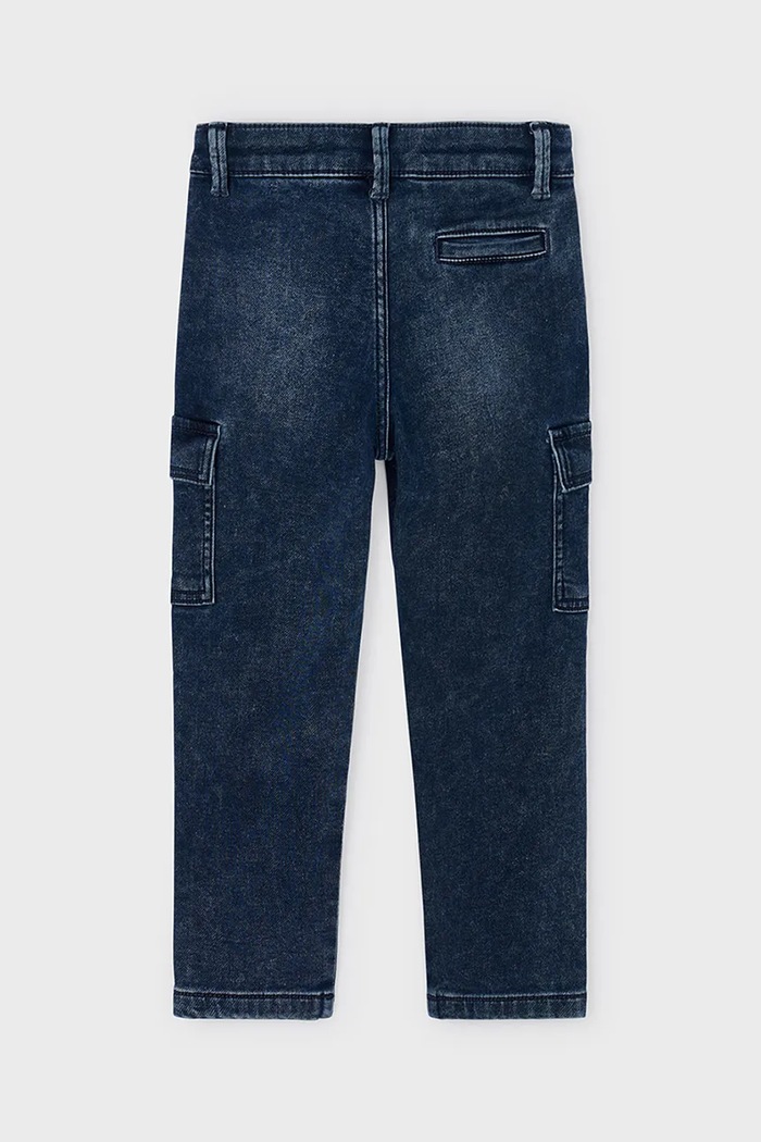 Dečki Otroške kavbojke Mayoral soft denim cargo 4563.5D.Mini.9BYA modra