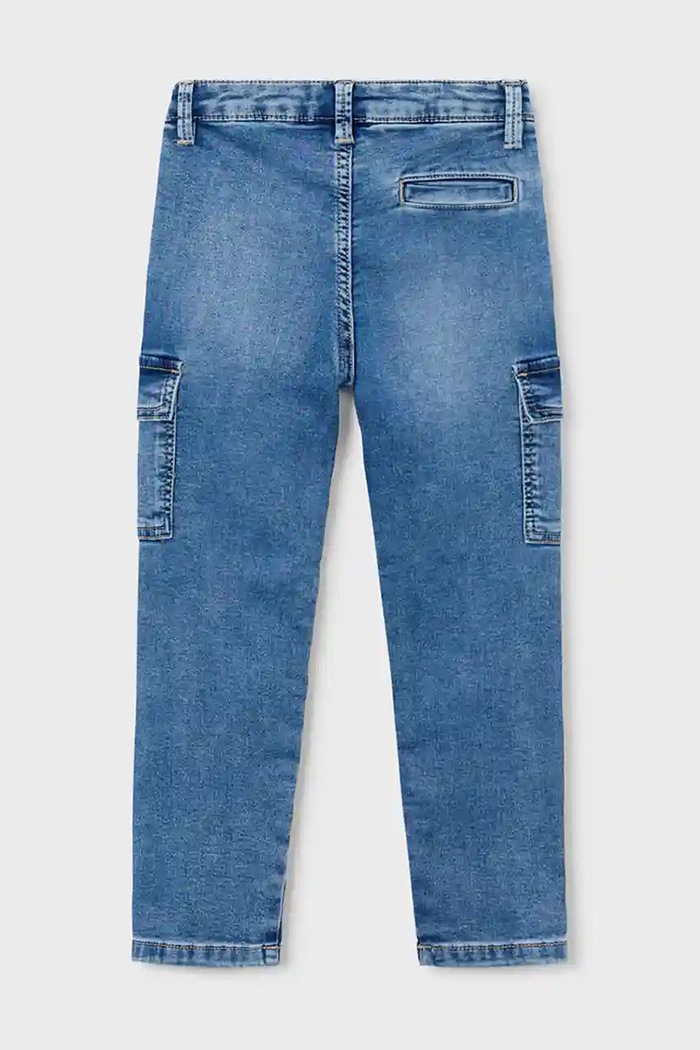 Детски дънки Mayoral soft denim cargo 4563.5D.Mini.9BYA син AW25