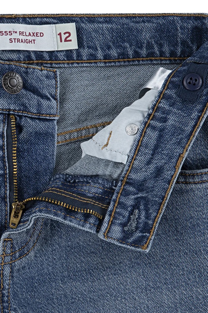 Levi's rovné dětské džíny 555 RELAXED STRAIGHT JEANS modrá 9EN695