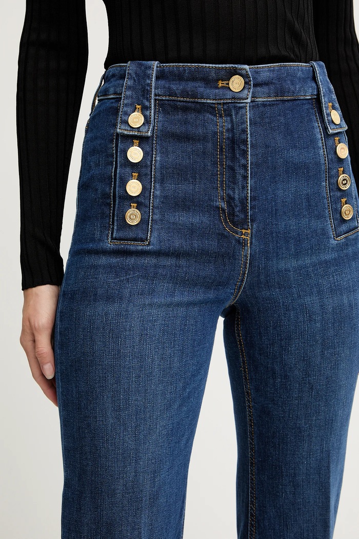 Jeans Elisabetta Franchi PJ02D56E2 albastru
