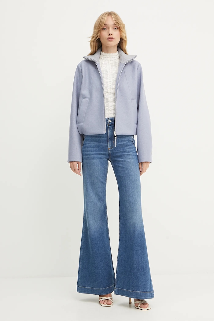 BOSS jeansy z domieszką jedwabiu ROSALYA 2.0 50542553 niebieski AW25