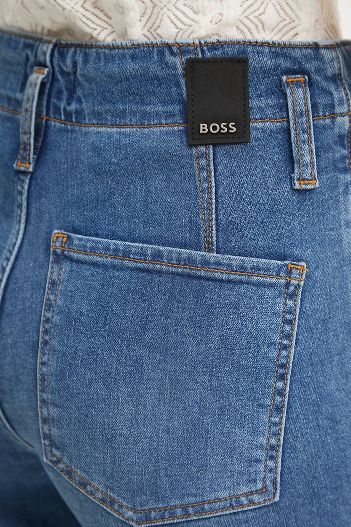 BOSS jeansy z domieszką jedwabiu ROSALYA 2.0 niebieski 50542553