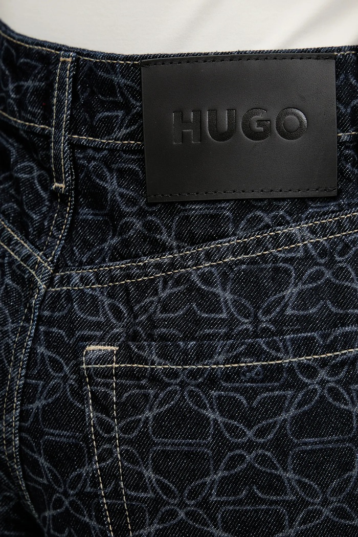 HUGO jeansy bawełniane 937_13 granatowy 50541522