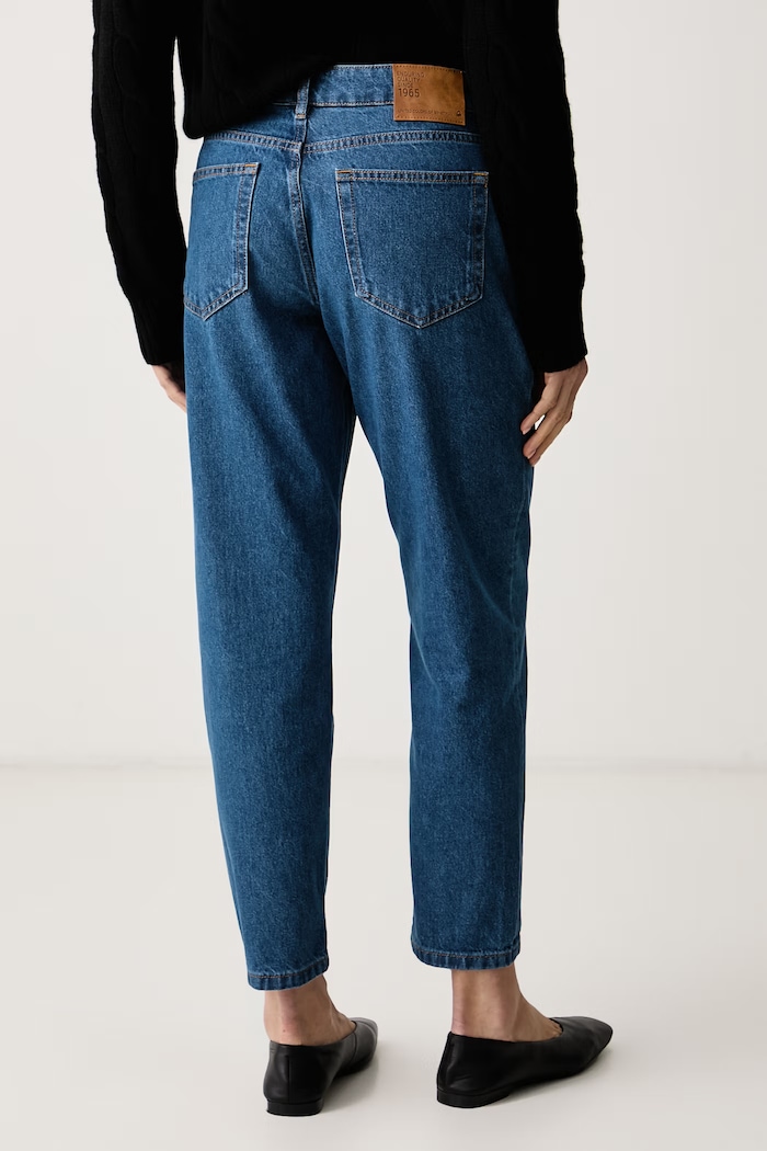 Odzież United Colors of Benetton Jeansy mom fit damskie 4OHWDF02Z niebieski