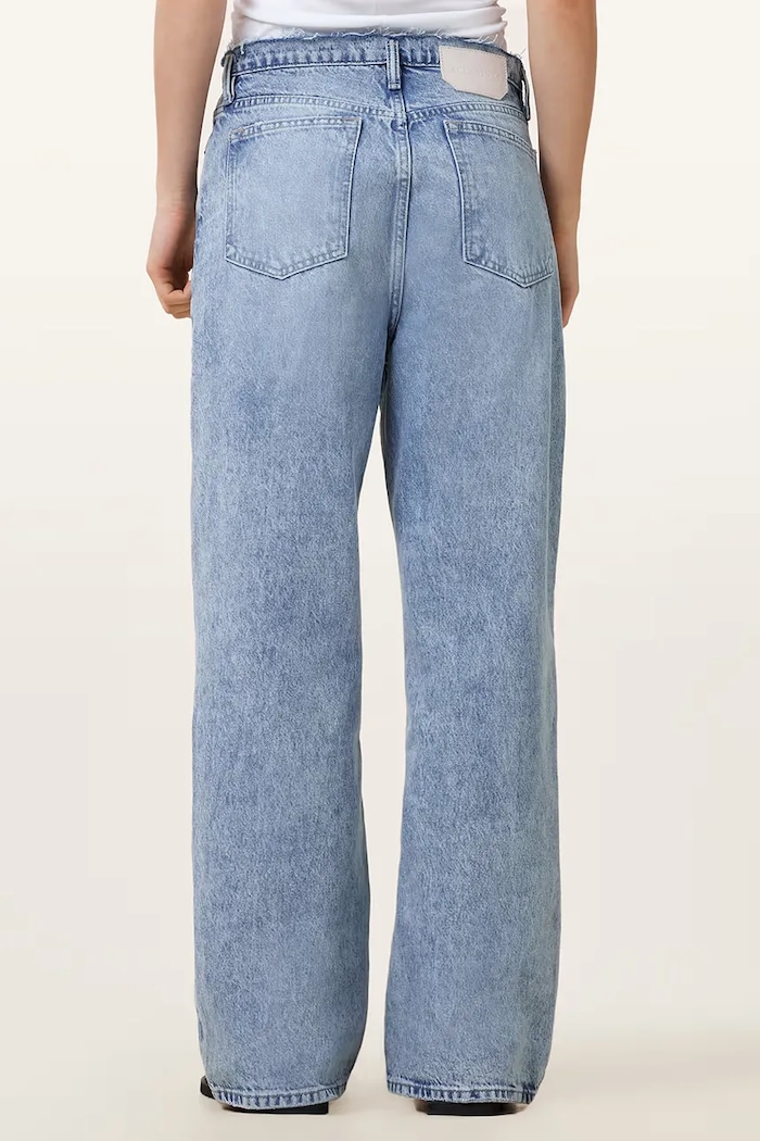 AllSaints blugi din bumbac BLAKE W060EC albastru