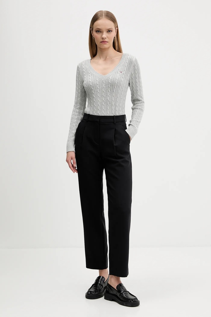 Nohavice Abercrombie & Fitch KI156.5521.900 čierna AW25