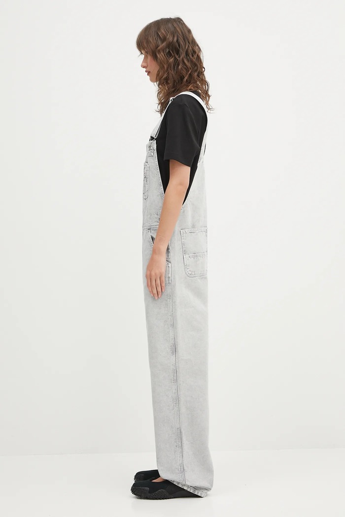 Carhartt WIP șalopete din denim W' Bib Overall Straight I035572.895F gri AW25