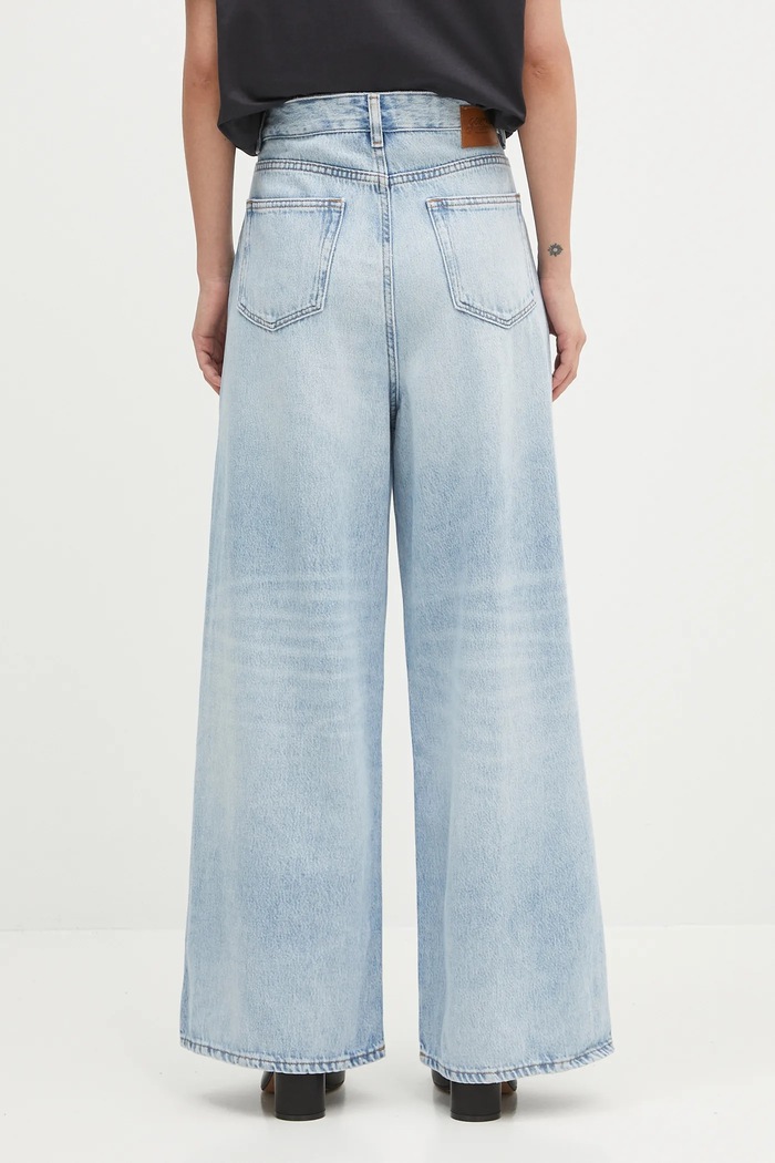 Odzież GANNI jeansy Soft Rigid Denim Baggy J1743 niebieski