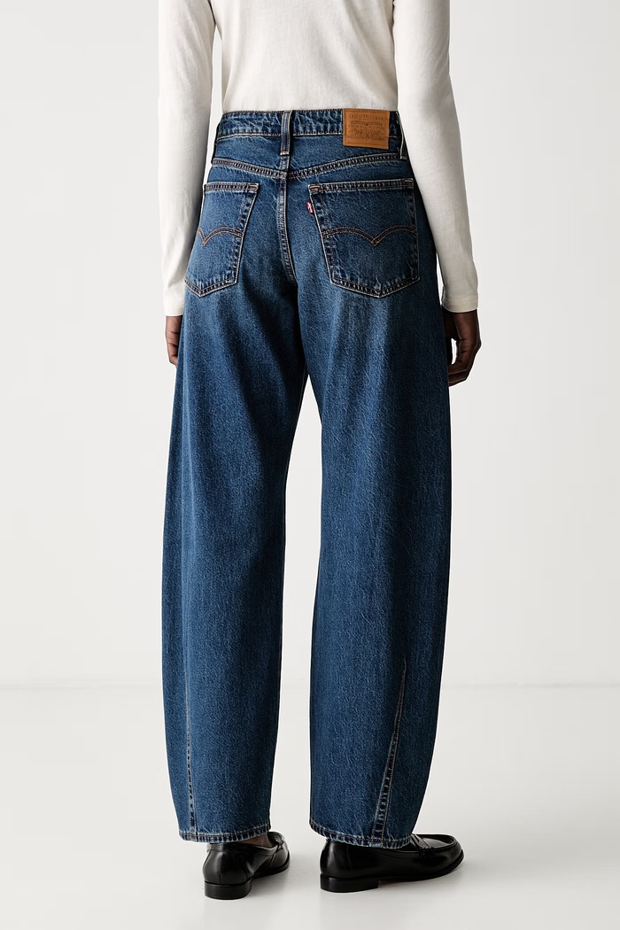 Odjeća Levi's barrel traperice za žene BAGGY DAD BARREL 0039A mornarsko plava