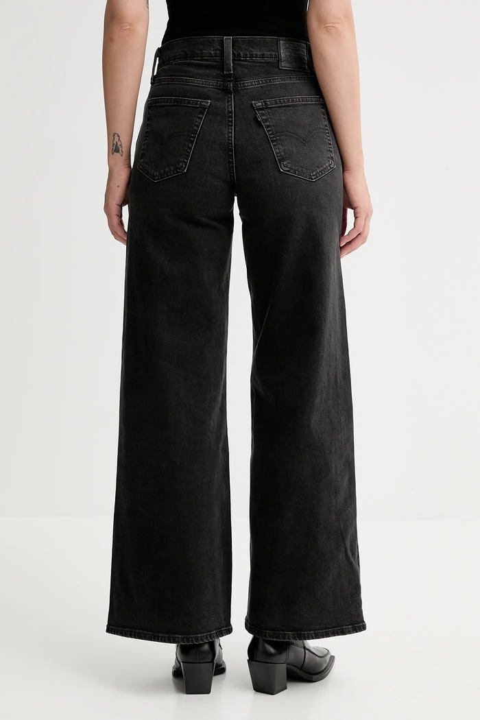 Odzież Levi's jeansy 728 HR WIDE LEG 0039B czarny