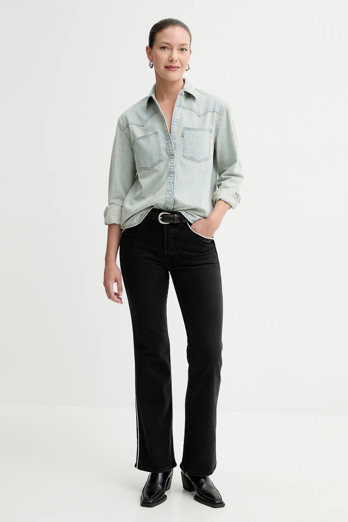 Levi's jeansy WEDGIE BOOT PIPING 003QB czarny AW25