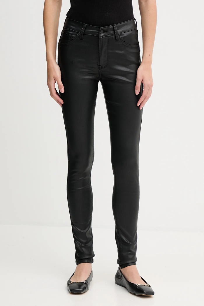Hlače Pepe Jeans Z elastanom črna PL20472889OA