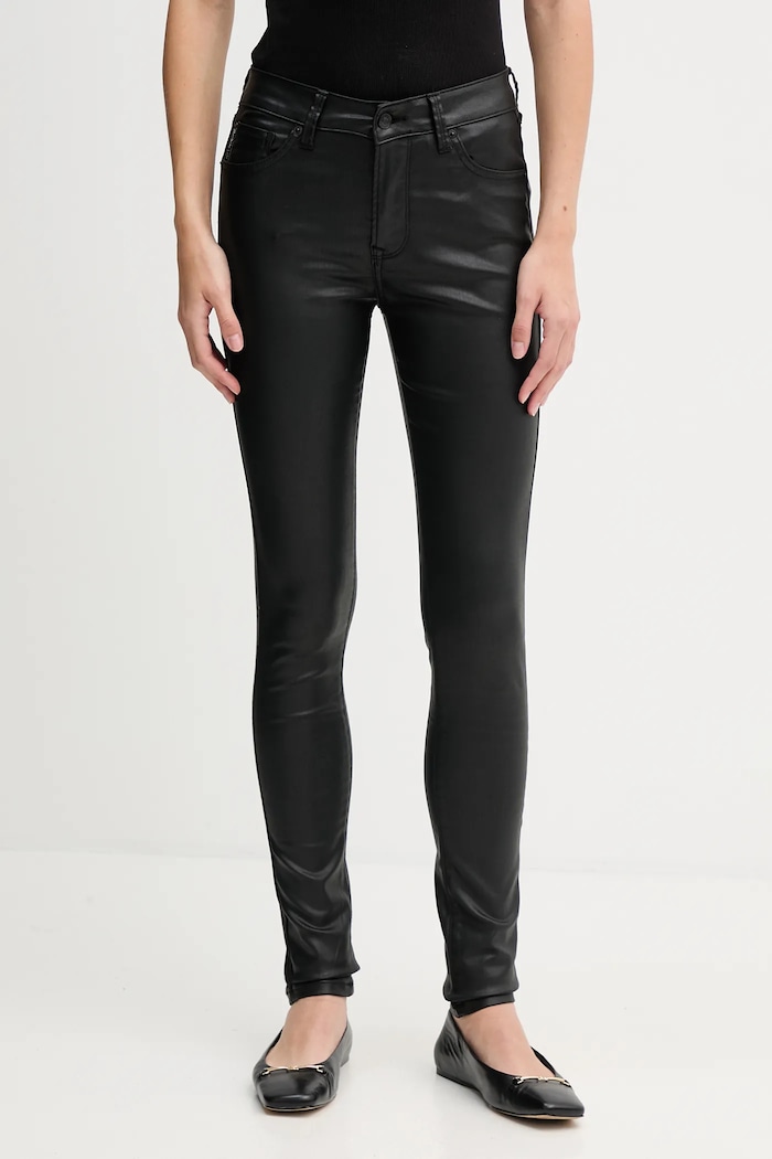 Hlače Pepe Jeans Z elastanom črna PL20472889OA
