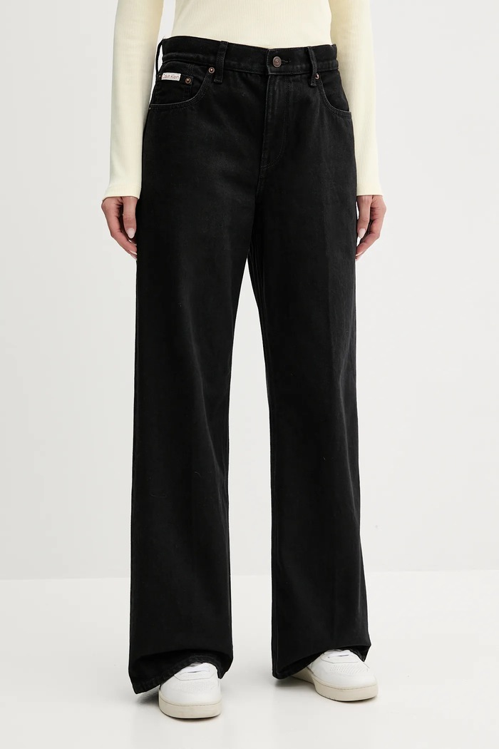 Τζιν παντελόνι Calvin Klein Jeans μαύρο LV047D713G