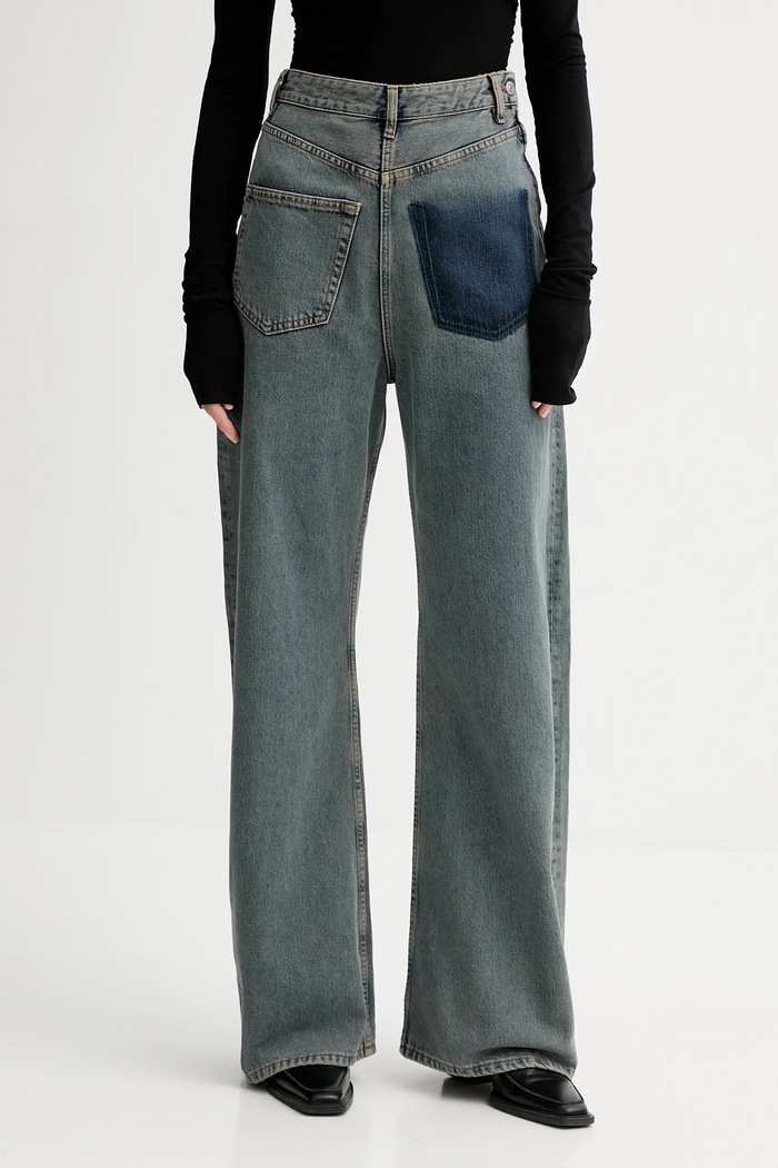 MM6 Maison Margiela jeansy wide leg damskie niebieski S52LA0257.S30844.963