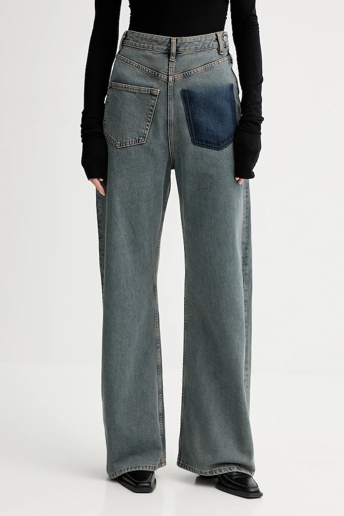 MM6 Maison Margiela jeansy wide leg damskie niebieski S52LA0257.S30844.963