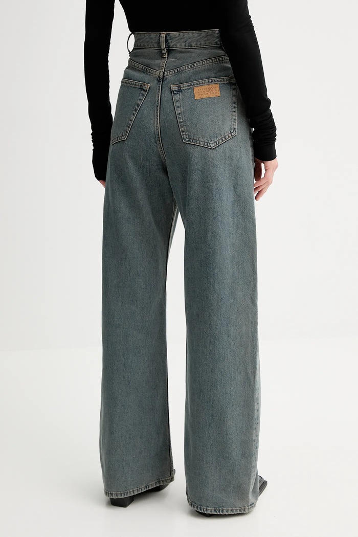 Odzież MM6 Maison Margiela jeansy wide leg damskie S52LA0257.S30844.963 niebieski