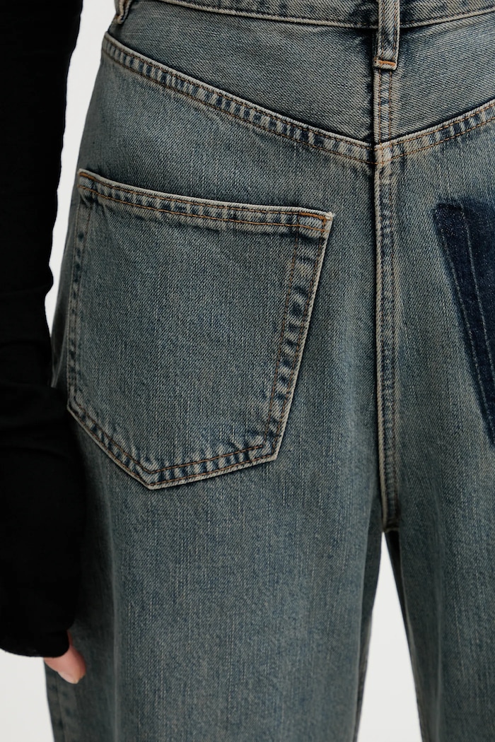 MM6 Maison Margiela jeansy wide leg damskie niebieski S52LA0257.S30844.963
