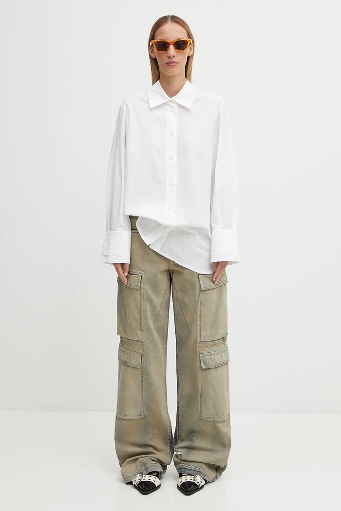 Rick Owens DRKSHDW jeansy bawełniane Double Cargo DS02E7308.DMP beżowy