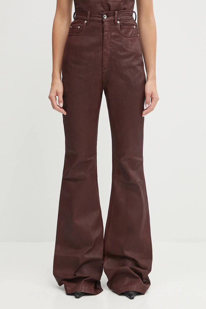 Rick Owens DRKSHDW jeansy Bolan Bootcut czerwony DS02E7311.SDSW