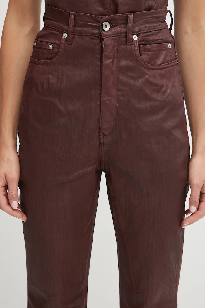 Rick Owens DRKSHDW jeansy Bolan Bootcut czerwony DS02E7311.SDSW