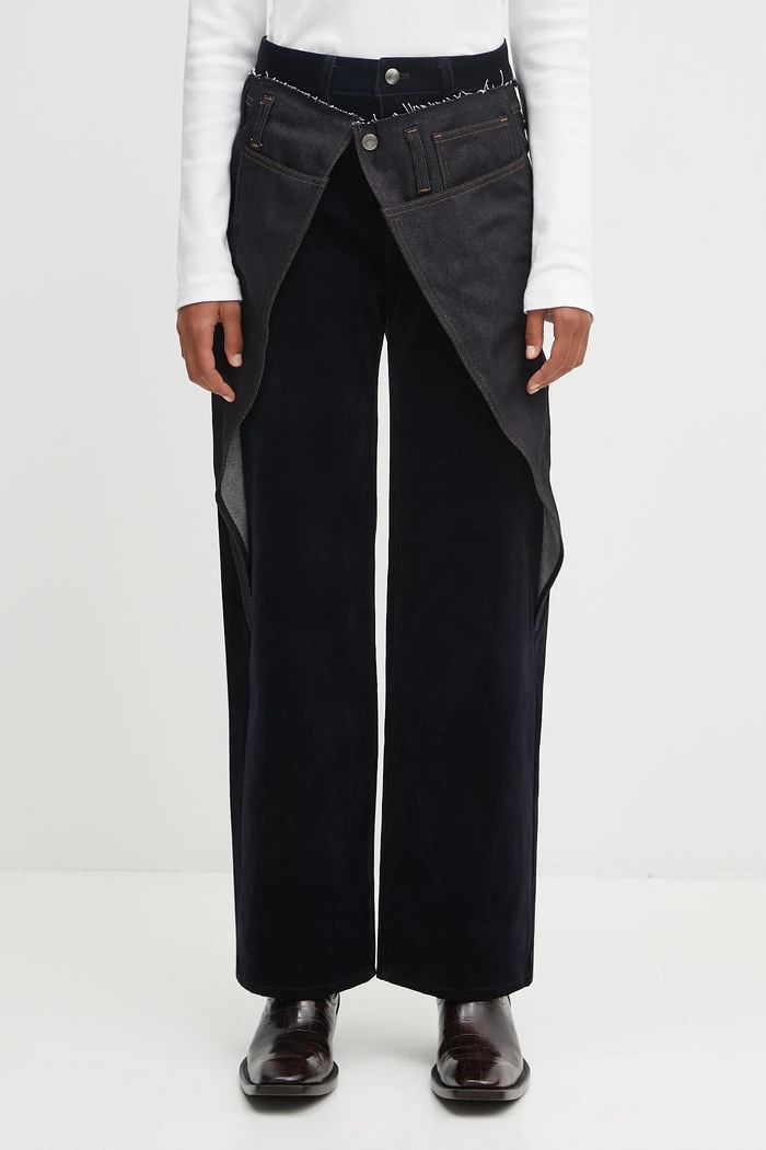 Andersson Bell trousers Zoe Wrap wide-leg navy apa850w