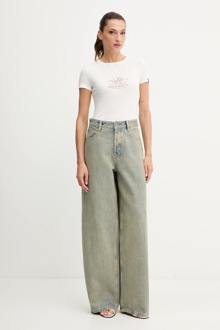 Miss Sixty jeansy 6S3JJ33300 beżowy AW25