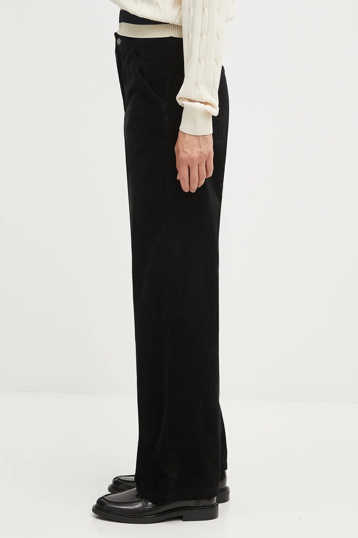 Carhartt WIP pantaloni in velluto a coste W' Simple Pant I033889.8902 nero AW25
